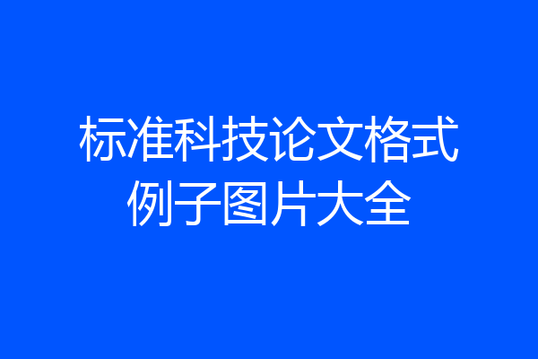 标准科技论文格式例子图片大全
