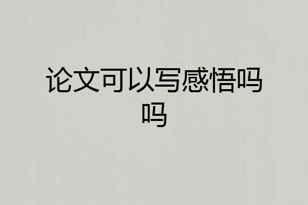论文可以写感悟吗吗