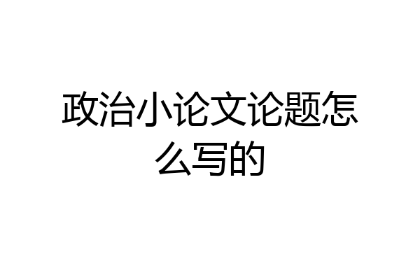 政治小论文论题怎么写的