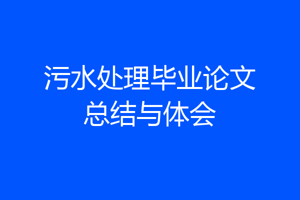 污水处理毕业论文总结与体会