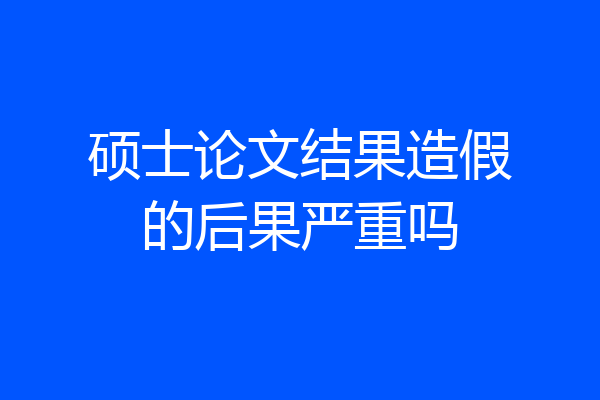 硕士论文结果造假的后果严重吗