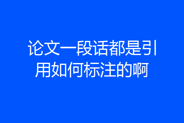 论文一段话都是引用如何标注的啊