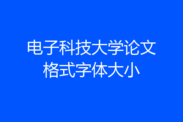 电子科技大学论文格式字体大小