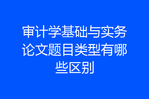 审计学基础与实务论文题目类型有哪些区别