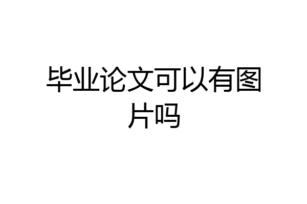 毕业论文可以有图片吗