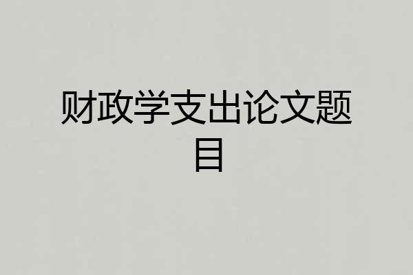 财政学支出论文题目