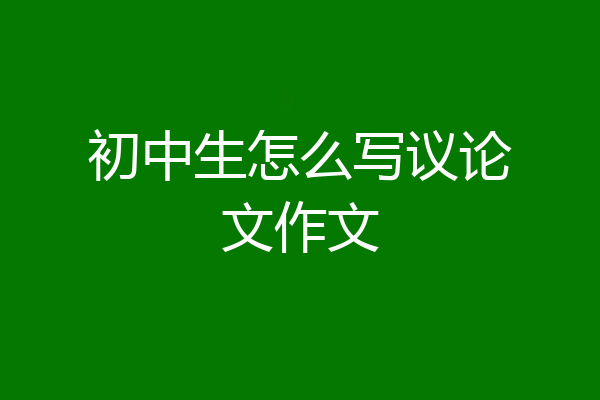 初中生怎么写议论文作文