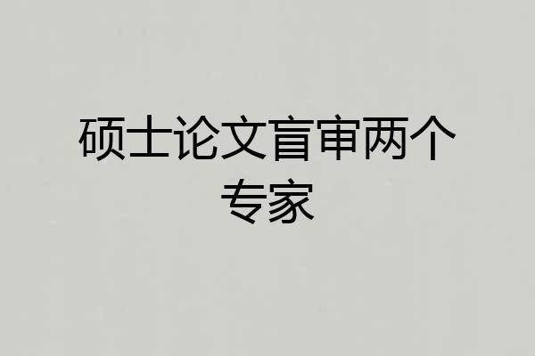 硕士论文盲审两个专家