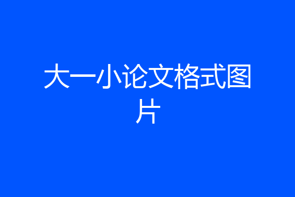 大一小论文格式图片