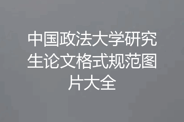 中国政法大学研究生论文格式规范图片大全