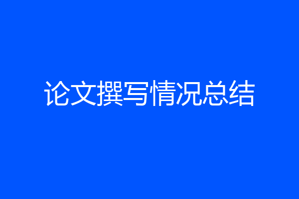 论文撰写情况总结