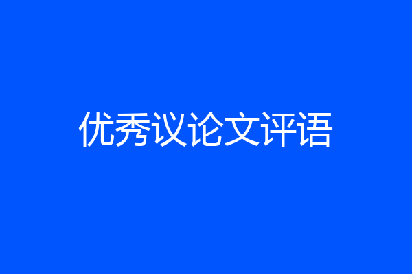 优秀议论文评语