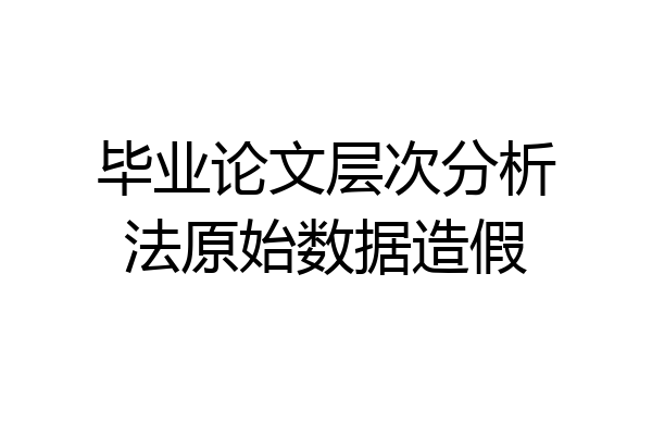毕业论文层次分析法原始数据造假