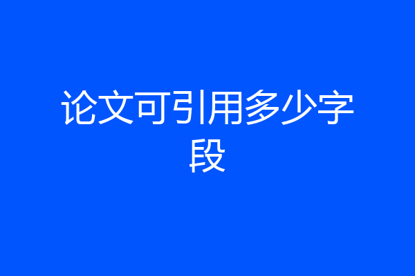 论文可引用多少字段