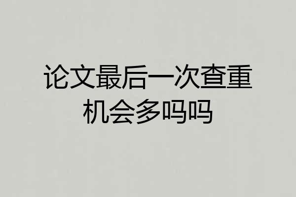 论文最后一次查重机会多吗吗