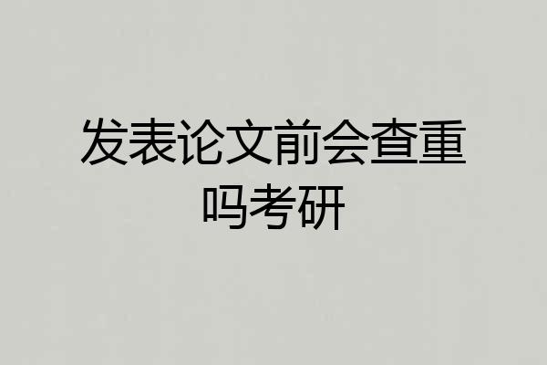 发表论文前会查重吗考研