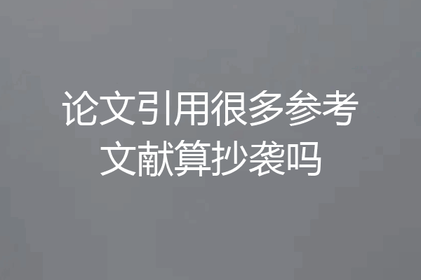 论文引用很多参考文献算抄袭吗