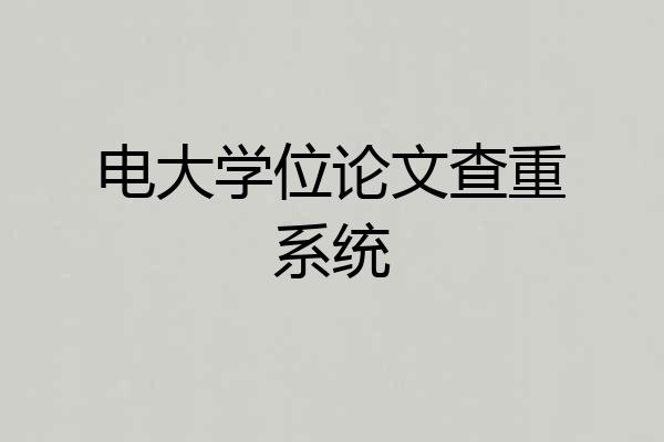 电大学位论文查重系统
