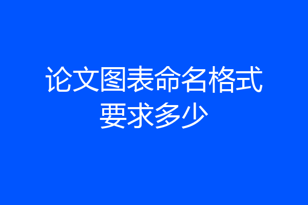 论文图表命名格式要求多少
