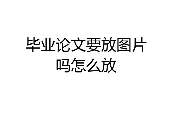 毕业论文要放图片吗怎么放