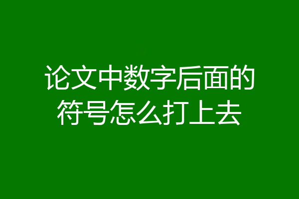 论文中数字后面的符号怎么打上去