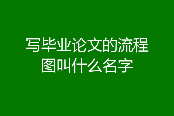 写毕业论文的流程图叫什么名字