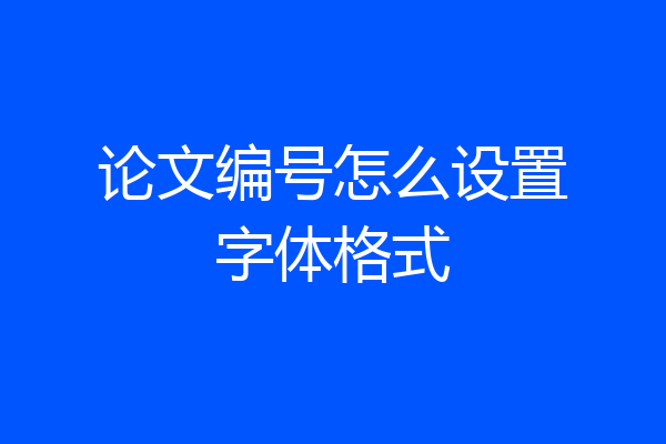 论文编号怎么设置字体格式