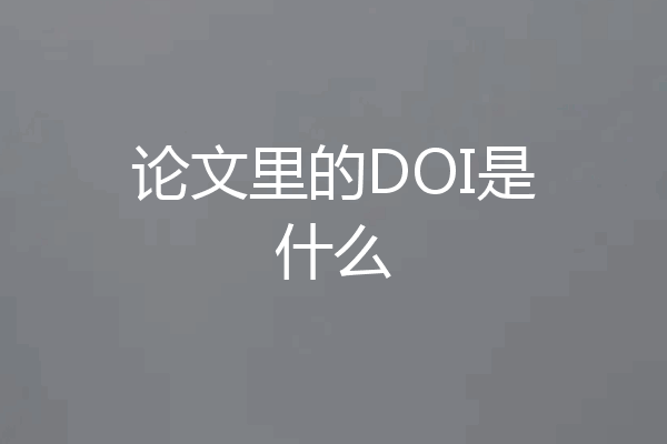 论文里的DOI是什么