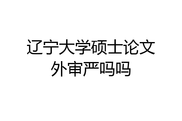 辽宁大学硕士论文外审严吗吗