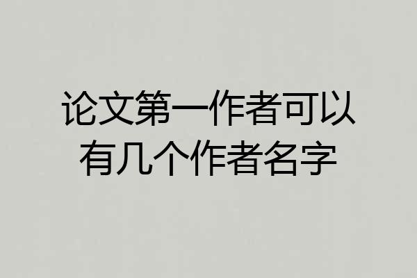 论文第一作者可以有几个作者名字