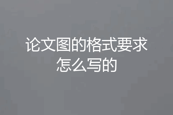 论文图的格式要求怎么写的