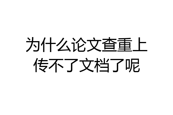 为什么论文查重上传不了文档了呢