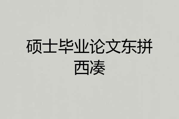 硕士毕业论文东拼西凑