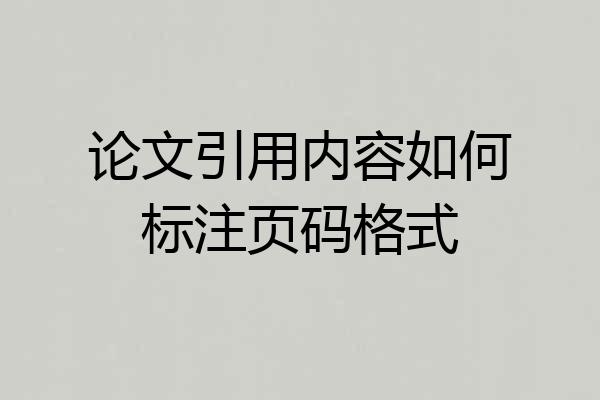 论文引用内容如何标注页码格式