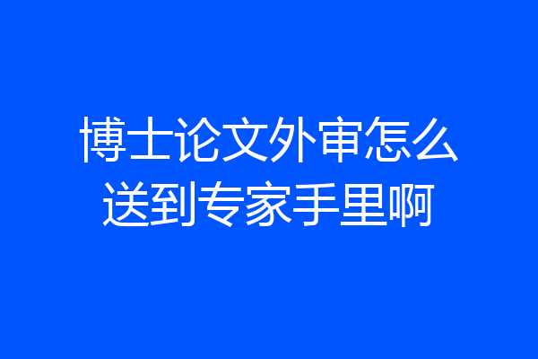 博士论文外审怎么送到专家手里啊