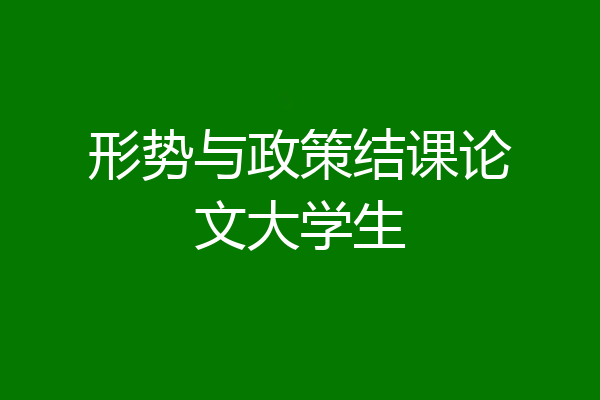 形势与政策结课论文大学生