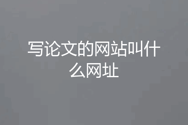 写论文的网站叫什么网址