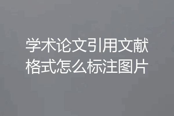 学术论文引用文献格式怎么标注图片
