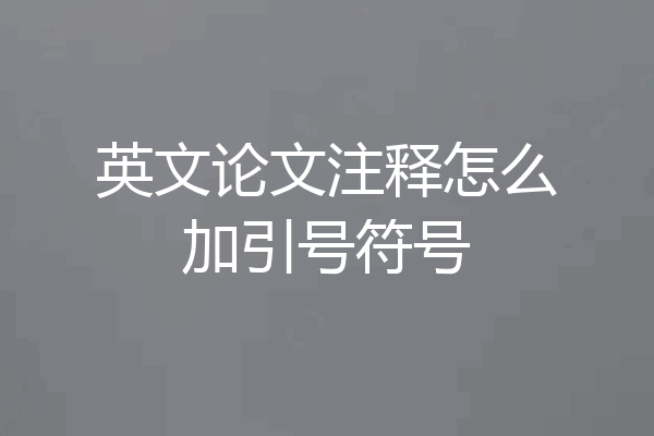 英文论文注释怎么加引号符号