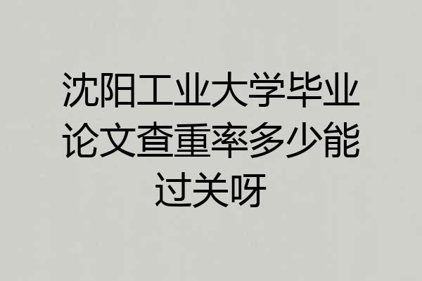 沈阳工业大学毕业论文查重率多少能过关呀