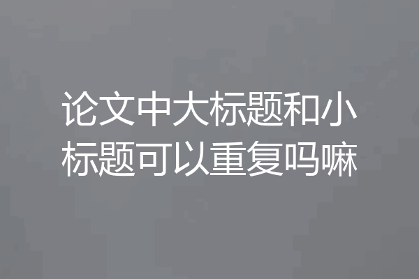 论文中大标题和小标题可以重复吗嘛