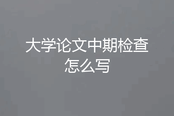 大学论文中期检查怎么写