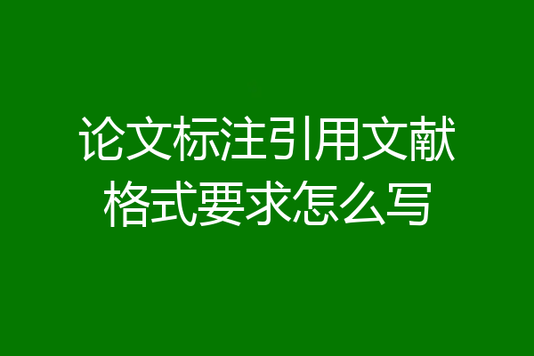 论文标注引用文献格式要求怎么写