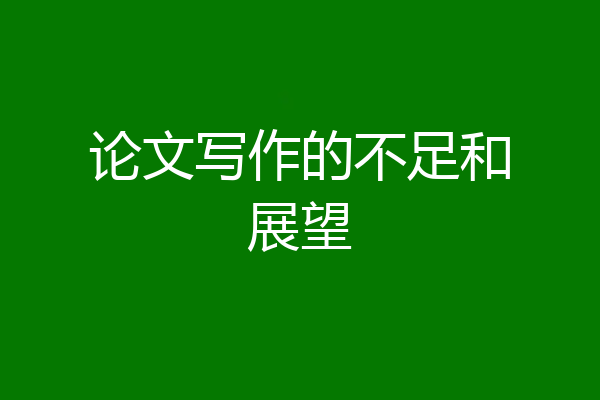 论文写作的不足和展望