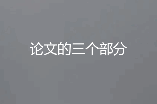 论文的三个部分