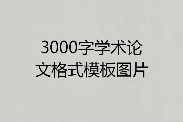 3000字学术论文格式模板图片