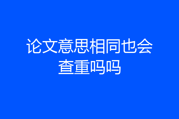 论文意思相同也会查重吗吗