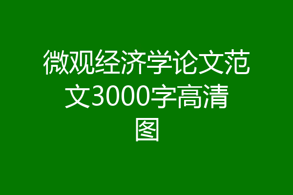 微观经济学论文范文3000字高清图