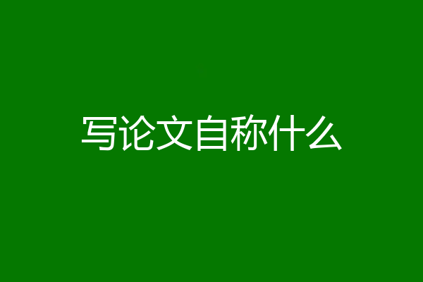 写论文自称什么