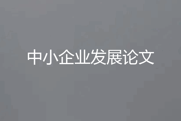 中小企业发展论文